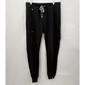 Figs Jogger Pants Womens Small Tall Black Scrubs Zamora Medical Uniform